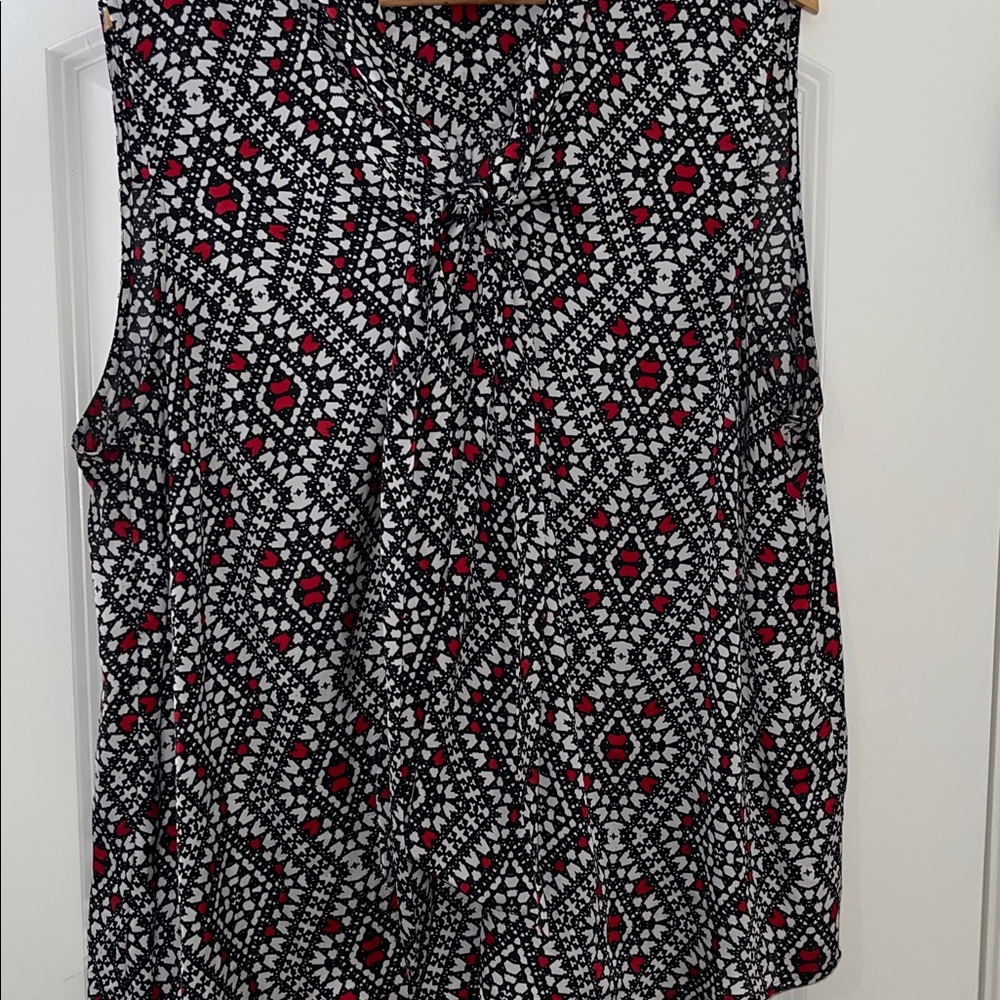 Nine West Black and Red Geometric Blouse - Picture 4 of 8